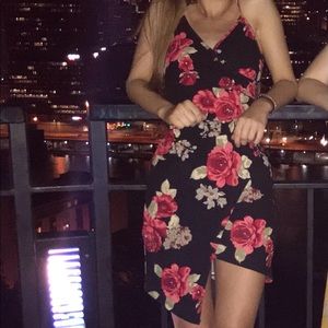 Almost Famous Floral Print Body Con Dress
